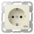 GIRA 445801 SCHUKO-Steckdose Aufdruck EDV System 55 Cremeweiß glänzend