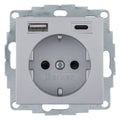 Berker 48141404 Steckdose SCHUKO/USB AC 20W PD B3 alu mt