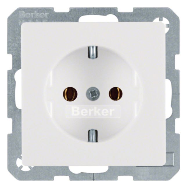 Berker 41436089 Steckdose SCHUKO Q.1/Q.3 polarweiß samt