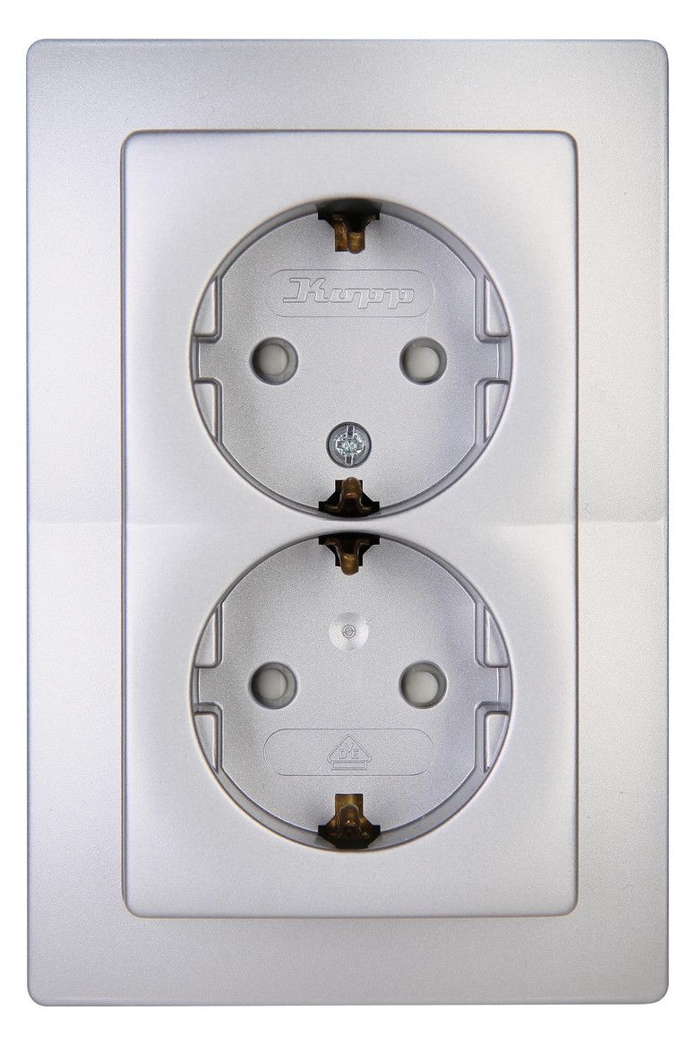 Kopp 920920088 PARIS Schuko Steckdose 2f erh.Ber.schutz silber