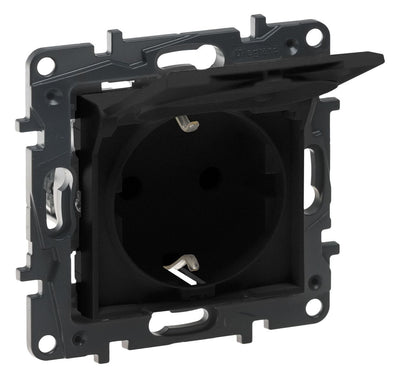Legrand 864563 Schuko Steckdose Ber. schutz Klappdeckel Niloe Step schwarz