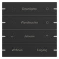 GIRA 5034905 Wippenset 4fach indiv. Tastsensor4 TS4 Alu Schwarz matt(lack.)