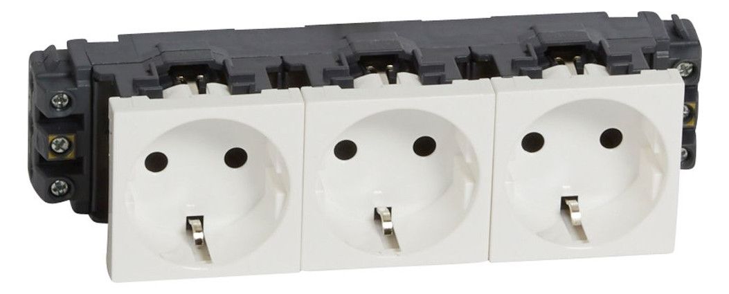 Legrand 278603L 3xSchuko Steckdose erh.Berührungsschutz Mosaic ultraweiß