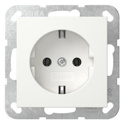GIRA 446627 SCHUKO-Steckdose o.Krallen System 55 Reinweiß seidenmatt