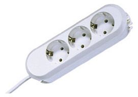 Bachmann 387.271 Tischsteckdose 3xSchuko weiß Strom 3m Schuko