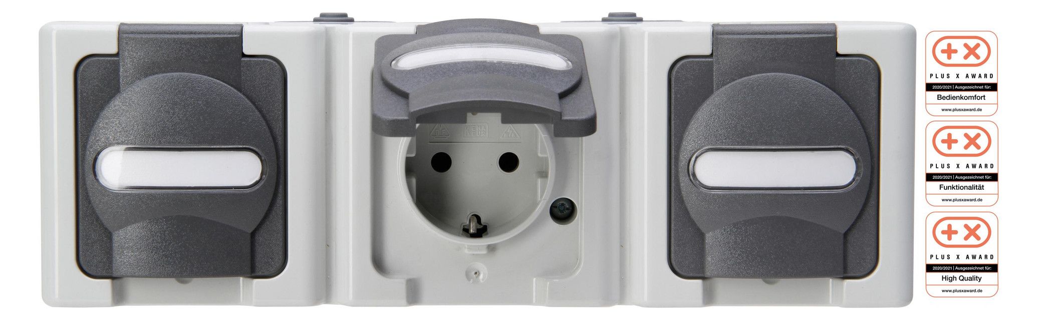 Kopp 131356005 BLUE ELECTRIC Schuko Steckdose m.Klappd.3f fertig verdrahtet