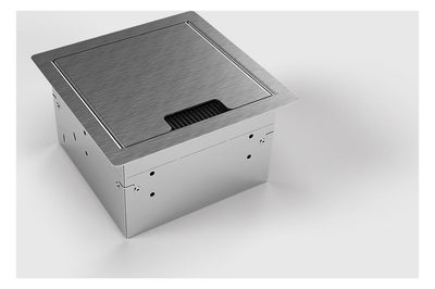 Bodensteckdose 8502E 1x Schuko, 1x Antenne, Edelstahl gebürstet 8502E-3-1