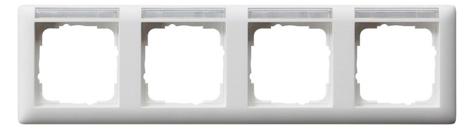 GIRA 109427 Abdeckrahmen 4fach waager. BSF Standard 55 Reinweiß seidenmatt