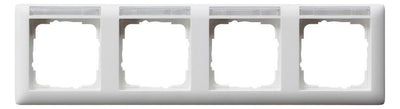 GIRA 109427 Abdeckrahmen 4fach waager. BSF Standard 55 Reinweiß seidenmatt