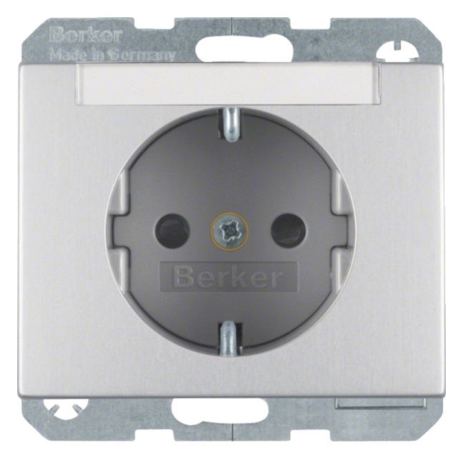 Berker 47387003 Steckdose SCHUKO m.B-feld+erh.BS K.5 Alu