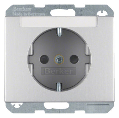 Berker 47387003 Steckdose SCHUKO m.B-feld+erh.BS K.5 Alu