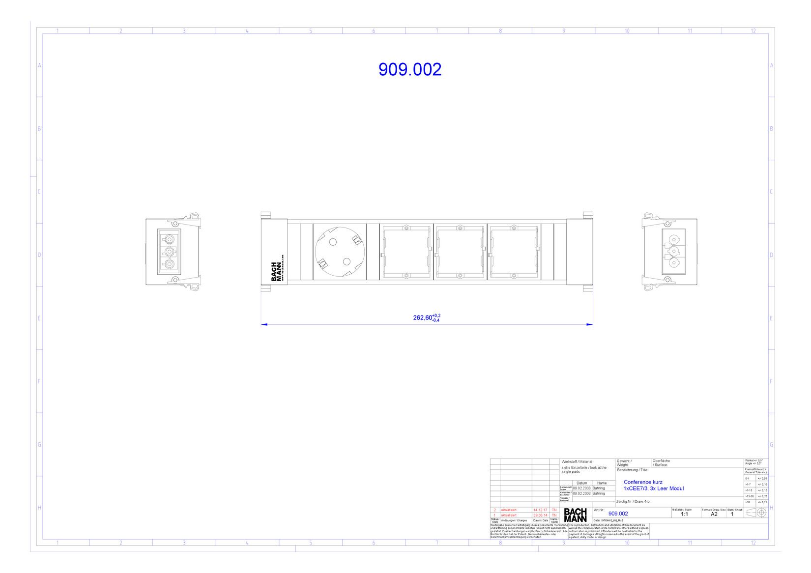 Bachmann 909.002 CONF 1xSchuko 3xABD