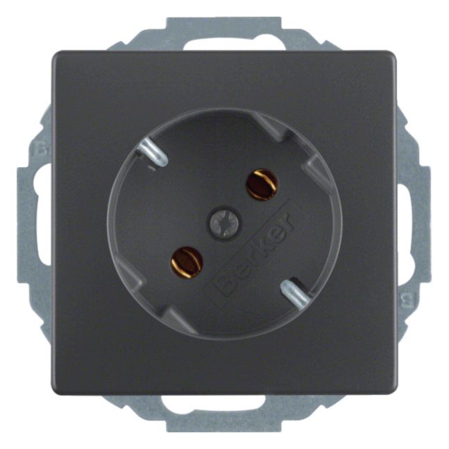 Berker 47276086 Steckdose SCHUKO 45° Q.1/Q.3 anthrazit samt