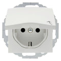 Berker 47448989 Steckdose SCHUKO+Klappd. u.erh.BS S.1 polarweiß glänzend