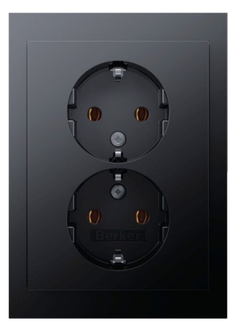 Berker 47747006 Doppelsteckdose SCHUKO m Abdeckplatte Berker K.1 anth matt