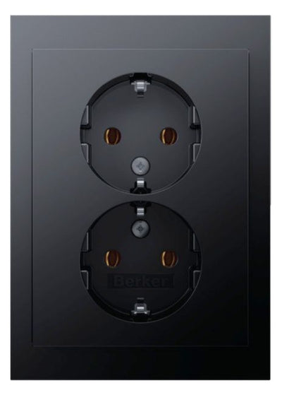 Berker 47747006 Doppelsteckdose SCHUKO m Abdeckplatte Berker K.1 anth matt