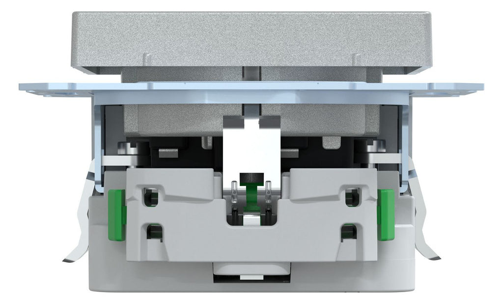 Mert MEG 2366-0460 Schuko-Steckdose m.USB Ladegerät aluminium