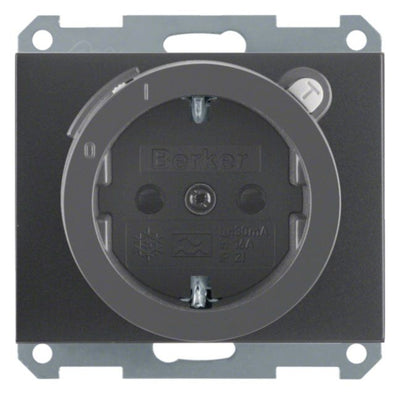 Berker 47087006 Steckdose SCHUKO+Fi u.erh.BS K.1 anthrazit matt