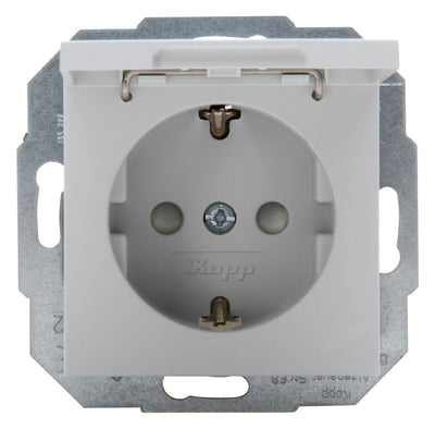 Kopp 940134089 ATHENIS Schuko Steckdose Klappd.erh.Ber.schutz grau matt