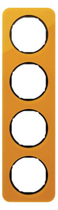 Berker 10142334 Rahmen 4fach R.1 Acryl orange transp./schwarz glänz.