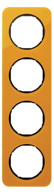 Berker 10142334 Rahmen 4fach R.1 Acryl orange transp./schwarz glänz.