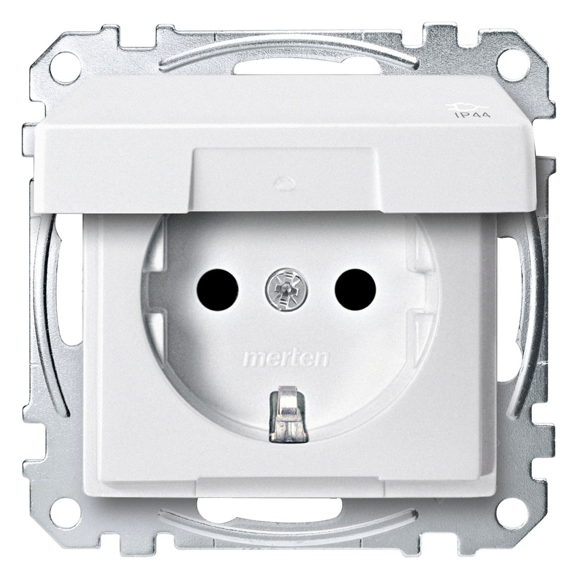 Mert MEG 2314-0419 SCHUKO-Steckdose BRS Klappd. IP44 StK polarweiß System M