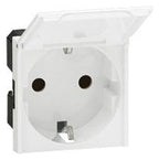 Legrand 077219 Schuko Steckdose (SL) Klappdeckel 2-modulig Mosaic ultaweiß