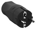 Bachmann 960.101 SCHUKO Zentralstecker schwarz große Ausf. robust m.Knickschutz