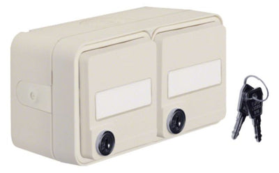 Berker 47893522 Doppelsteckdose SCHUKO Klapp. B-feld ungl.Schließ. Ap W.1 polar