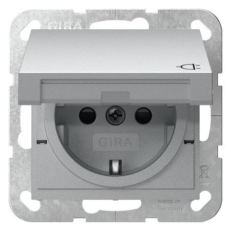 GIRA 475426 SCHUKO-Steckdose KD+Shutter SRK System 55 Farbe Alu