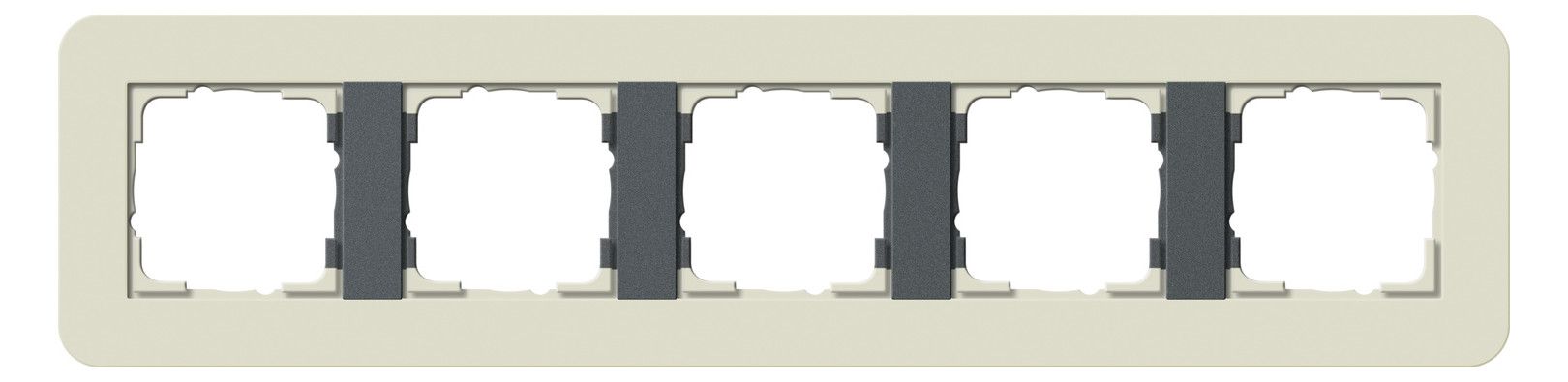 GIRA 0215427 Abdeckrahmen 5fach E3 Sand/Anthrazit Soft-Touch