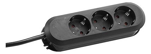 Bachmann 388.172 Tischsteckdose 3xSchuko schwarz Strom 5m Schuko