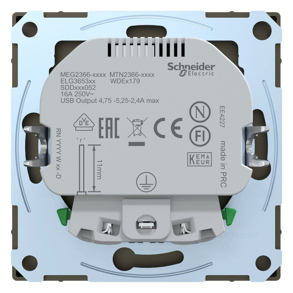 Mert MEG 2366-6052 Schuko-Steckdose m.USB Ladegerät Moccametallic