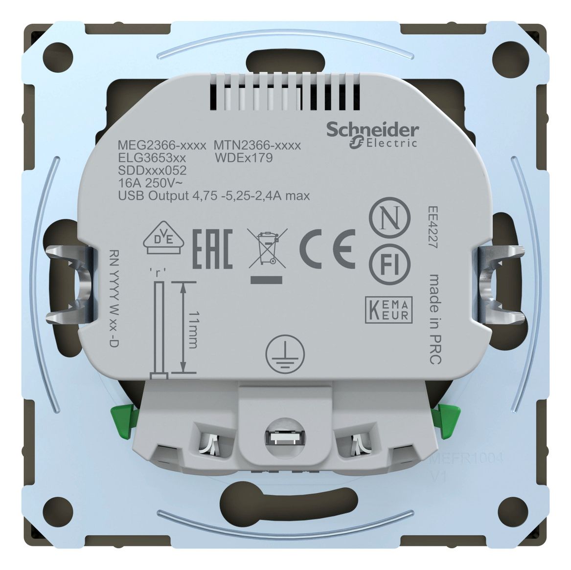 Mert MEG 2366-6052 Schuko-Steckdose m.USB Ladegerät Moccametallic