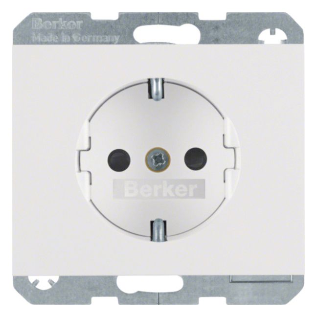 Berker 41357009 Steckdose SCHUKO m.erh.BS K.1 polarweiß glänzend