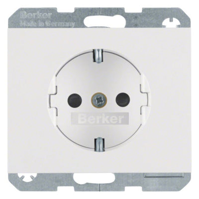 Berker 41357009 Steckdose SCHUKO m.erh.BS K.1 polarweiß glänzend
