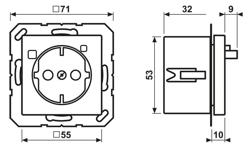 Jung A5520.30 FI-SCHUKO-Steckdose 30mA Serie A weiß