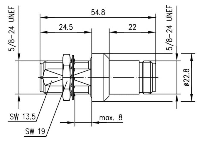 TEGA 100024250 N-Überspannungsableiter 50Ohm (F-F) Einbau 6GHz