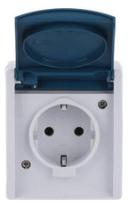 BJ 20EW-53 Steckdose m.Klappdeckel ocean IP44 grau/blaugrün