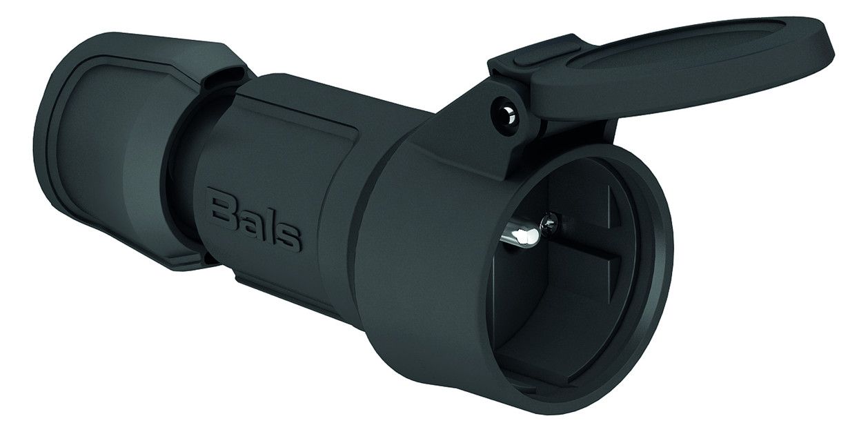Bals 7492 Schuko-Kupplung 16A 3p IP54 schwarz belg./franz.