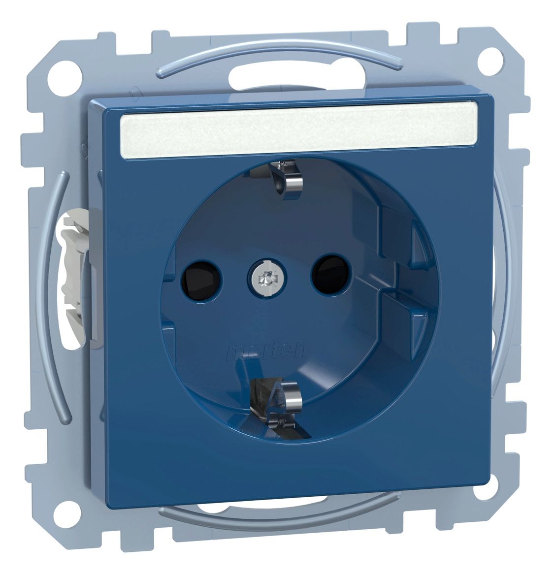 Mert MEG 2302-0378 SCHUKO-Steckdose BRS Sonder m.Schriftfeld StK blau System M