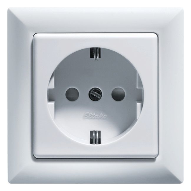 Eltako DSS+SDO55-wg SCHUKO-Steckdose m.Oberteil reinweiß glänzend 30000655