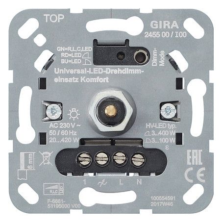 GIRA 245500 S3000 Uni-LED-Drehdimm- einsatz Komfort Einsatz