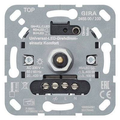 GIRA 245500 S3000 Uni-LED-Drehdimm- einsatz Komfort Einsatz