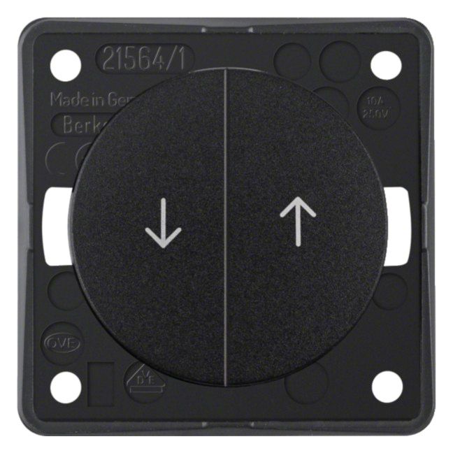 Berker 936532510 Jalousie-Wippentaster m.Sym.Pfeil Integro Flow/Pure schwarz gl