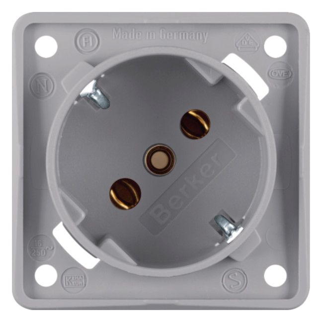 Berker 841852526 Steckdose SCHUKO 45° Integro grau matt