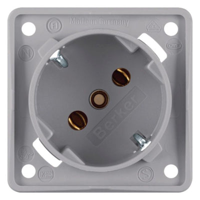 Berker 841852526 Steckdose SCHUKO 45° Integro grau matt