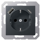 Jung A1520-15CAANM SCHUKOsteckdose m.USB Typ AC