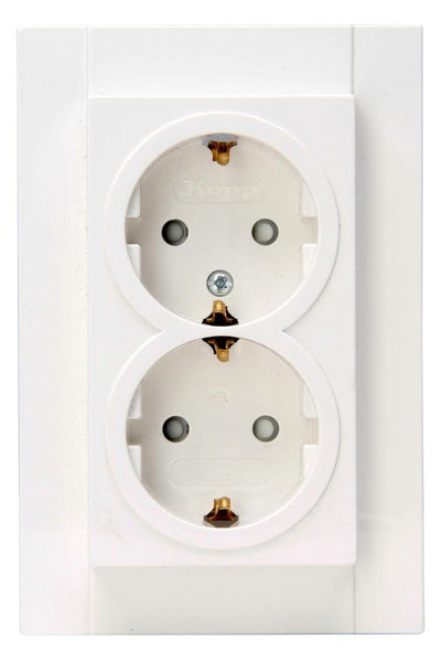 Kopp 940229080 ATHENIS 2f Schuko Steckdose m.Ber.schutz reinweiß