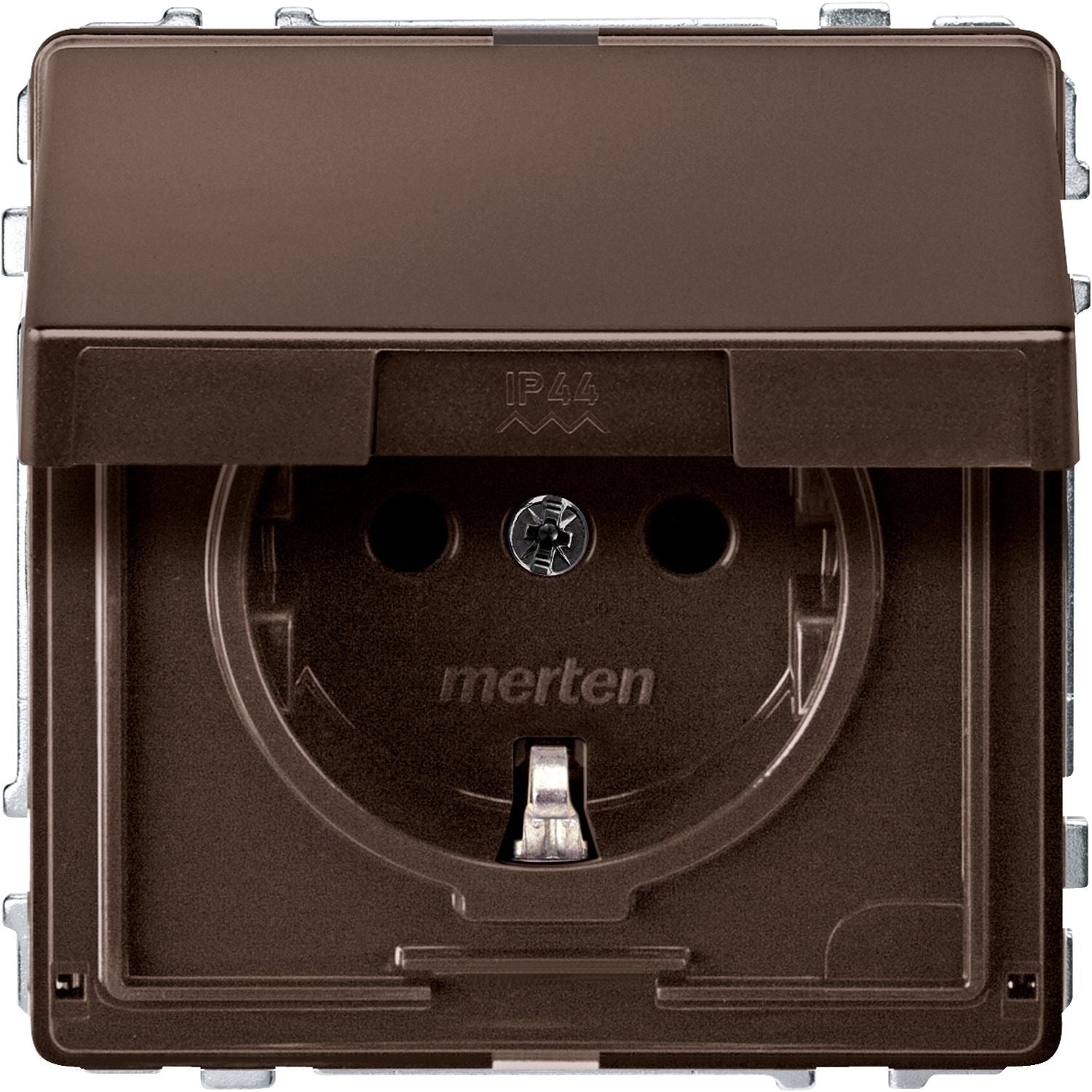 Mert MEG 2310-7215 SCHUKO-Steckdose BRS m.Klappdeckel StK dunkelbras. AQUADESIGN